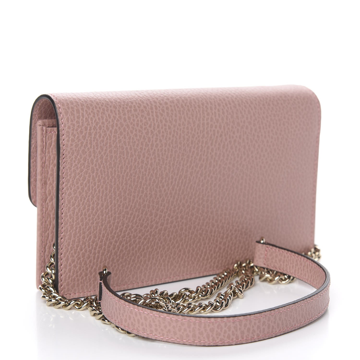 Gucci Dollar Calfskin Interlocking G Chain Wallet Soft Pink 3 of 12