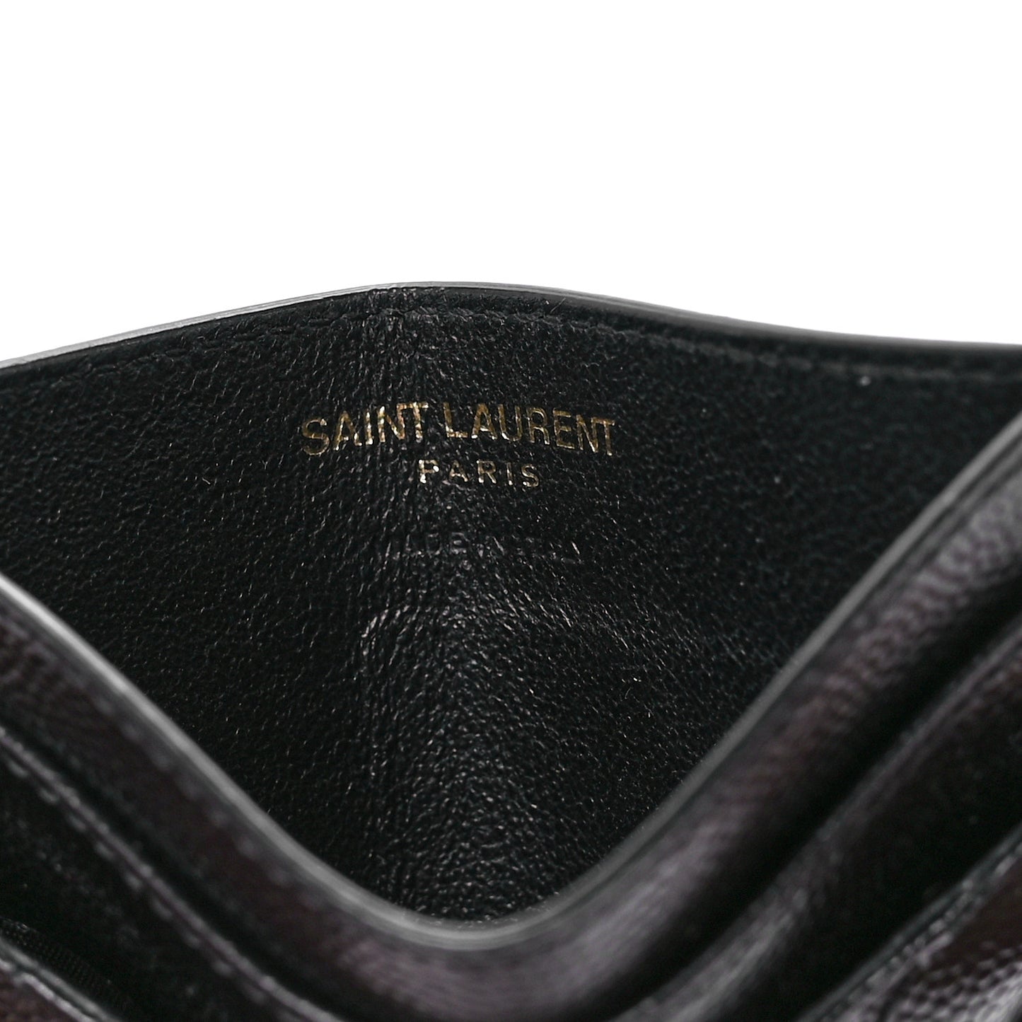 Grain De Poudre Matelasse Chevron Monogram Credit Card Case Black