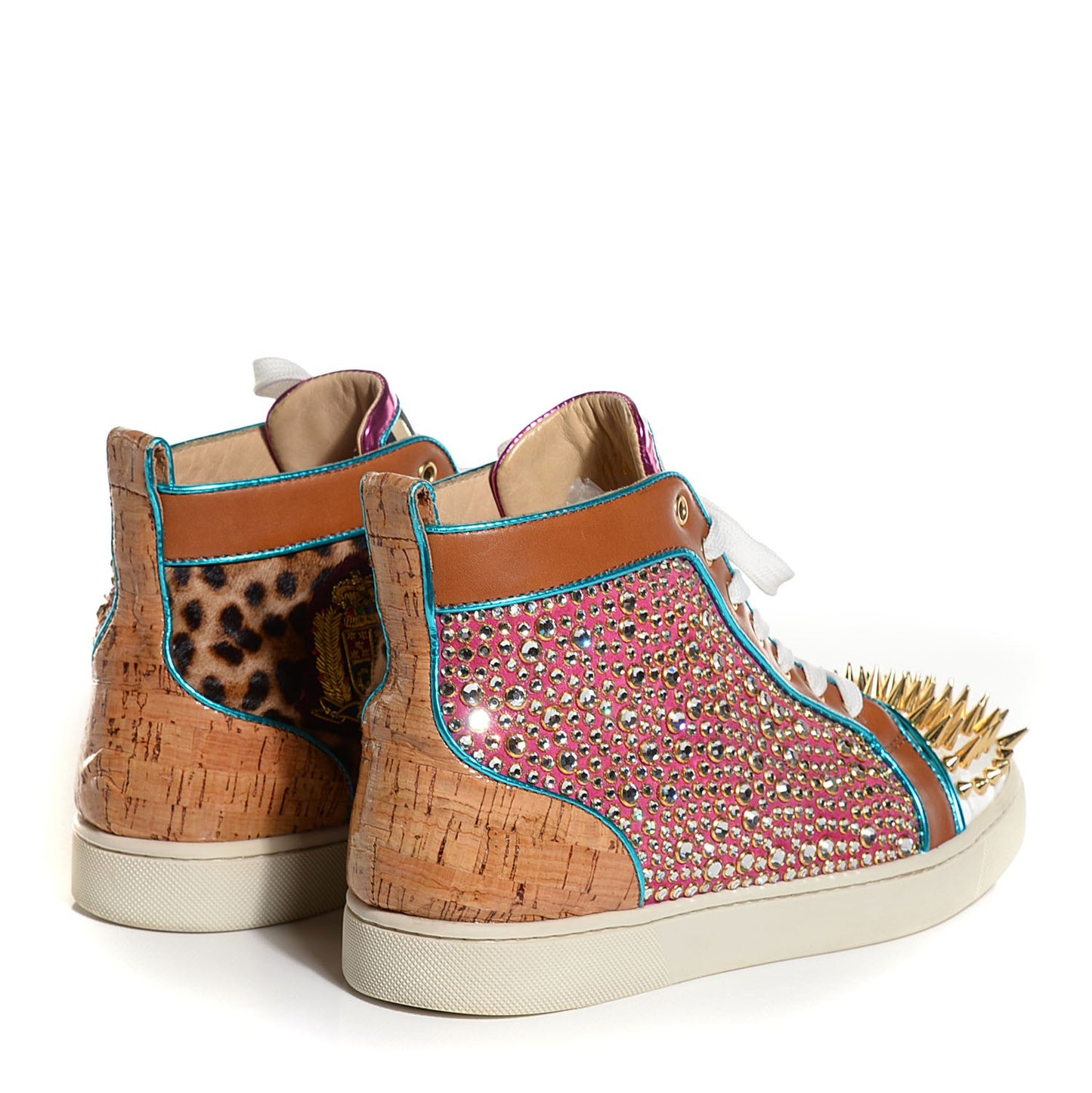 Pony Leopard Lux Strass Spikes No Limit Flat Mens Sneakers 43 Multicolor