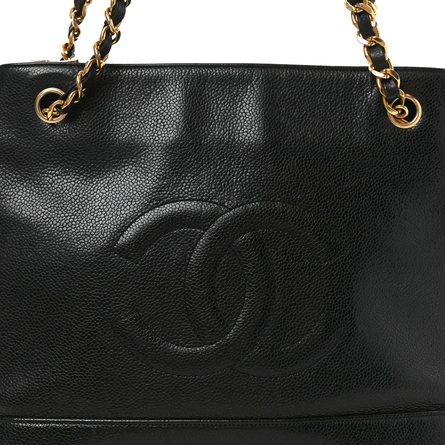 Caviar Large CC Shoulder Bag Black