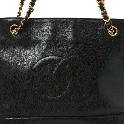 Chanel Caviar Large CC Shoulder Bag Black 7 of 9