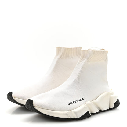 Balenciaga Technical 3D Recycled Knit Bi-Color Sole Womens Speed 2.0 Sneakers 38 White Black 4 of 8