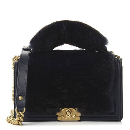 Chanel Orylag Medium Boy Top Handle Flap Navy 1 of 10