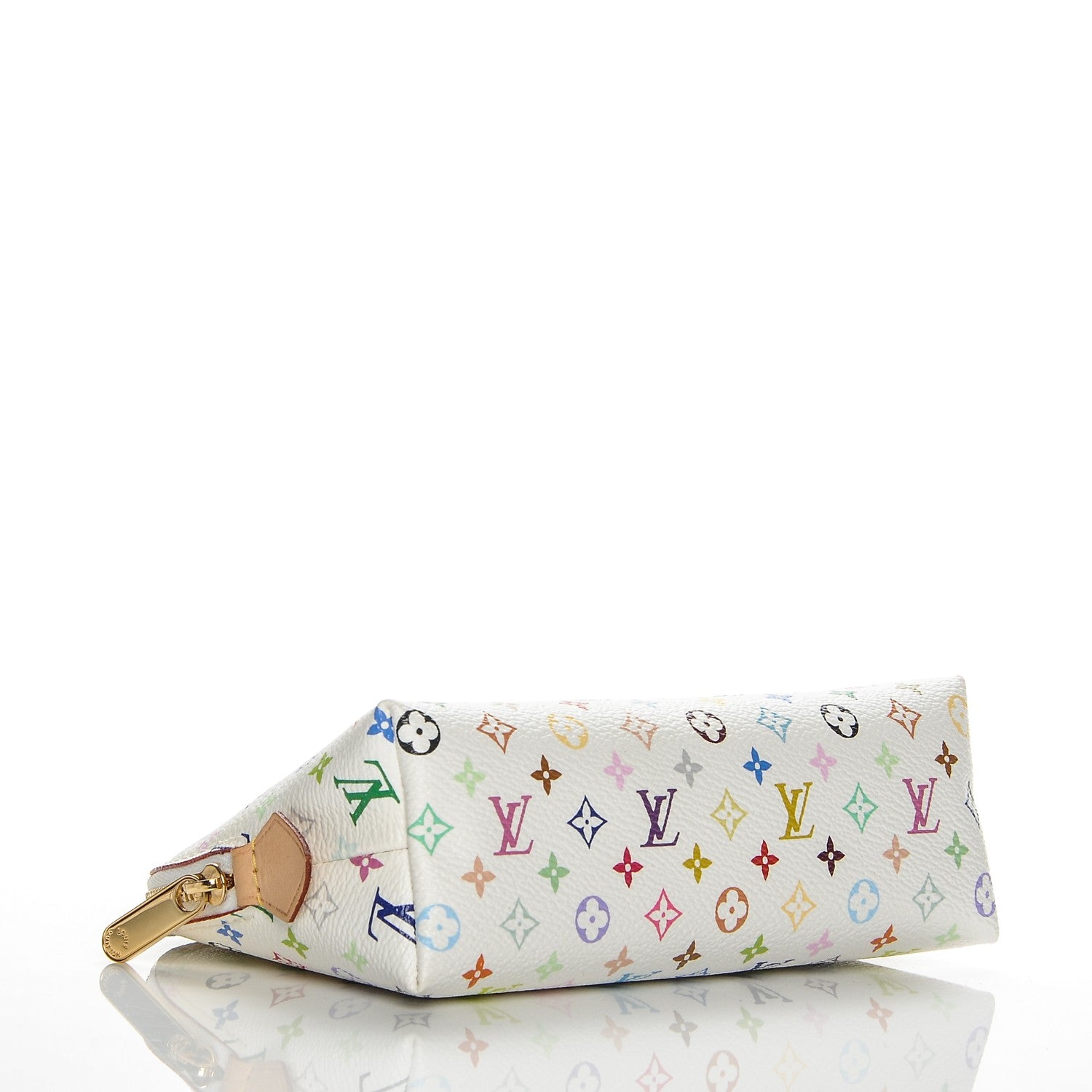Louis Vuitton Monogram Multicolor Cosmetic Pouch White Litchi 4 of 6