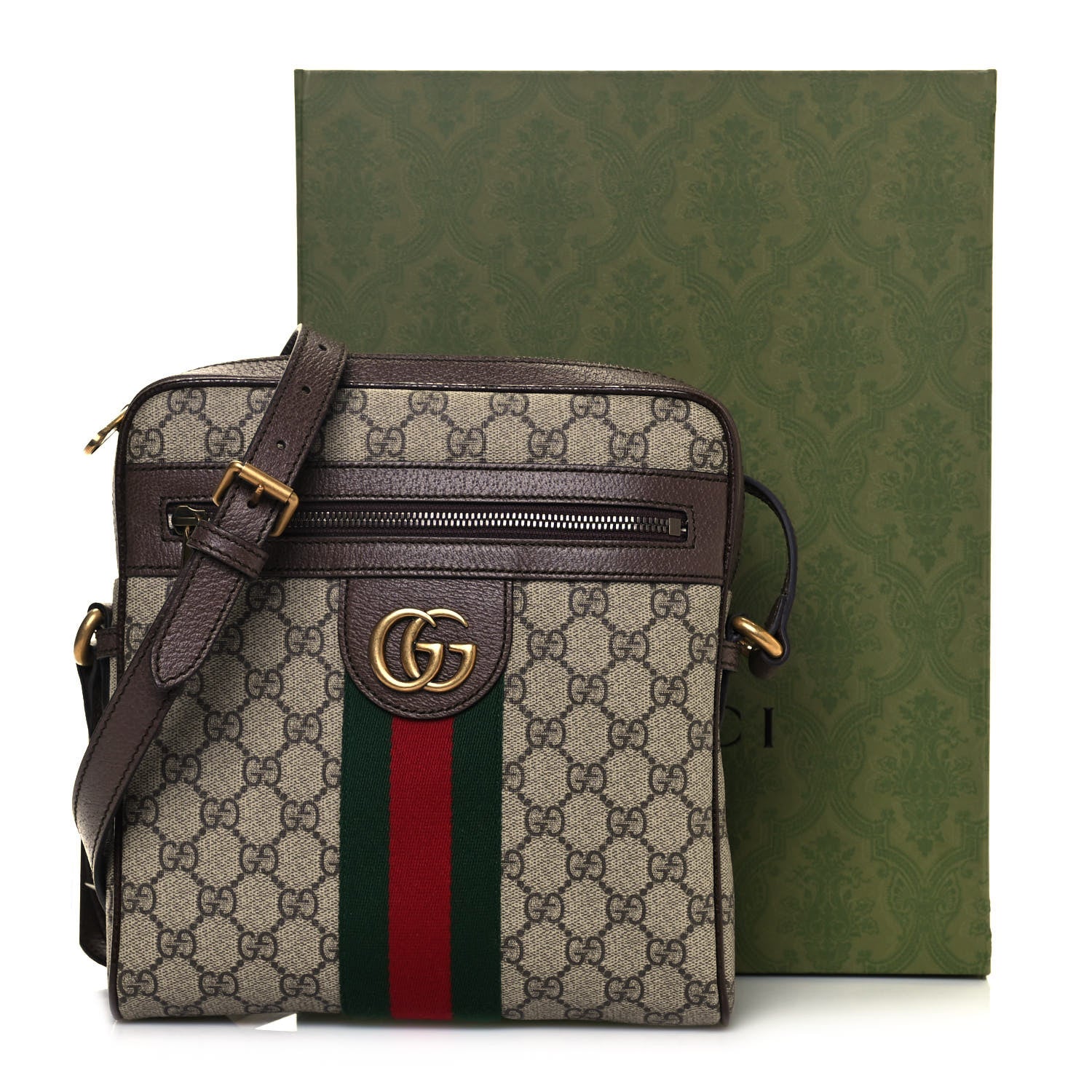 Gucci GG Supreme Monogram Web Small Ophidia Messenger Bag Brown 14 of 14