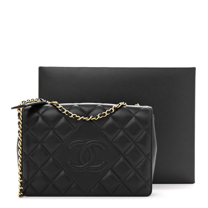 Chanel Lambskin Quilted Medium Diamond CC Flap Black 14 of 14