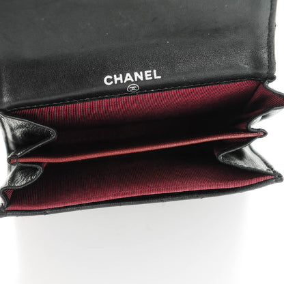 Chanel Lambskin Quilted Flap Card Holder Wallet Black 5 of 10