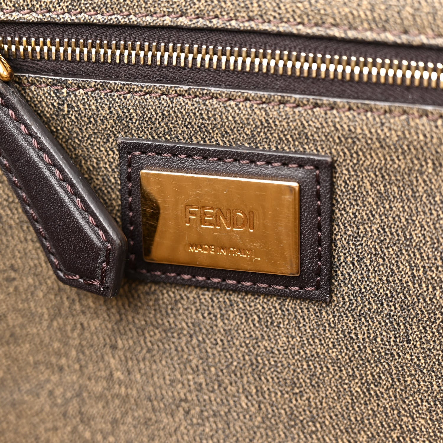 Fendi Zucca Spalmati Medium Roll Tote Tobacco Moro 6 of 17