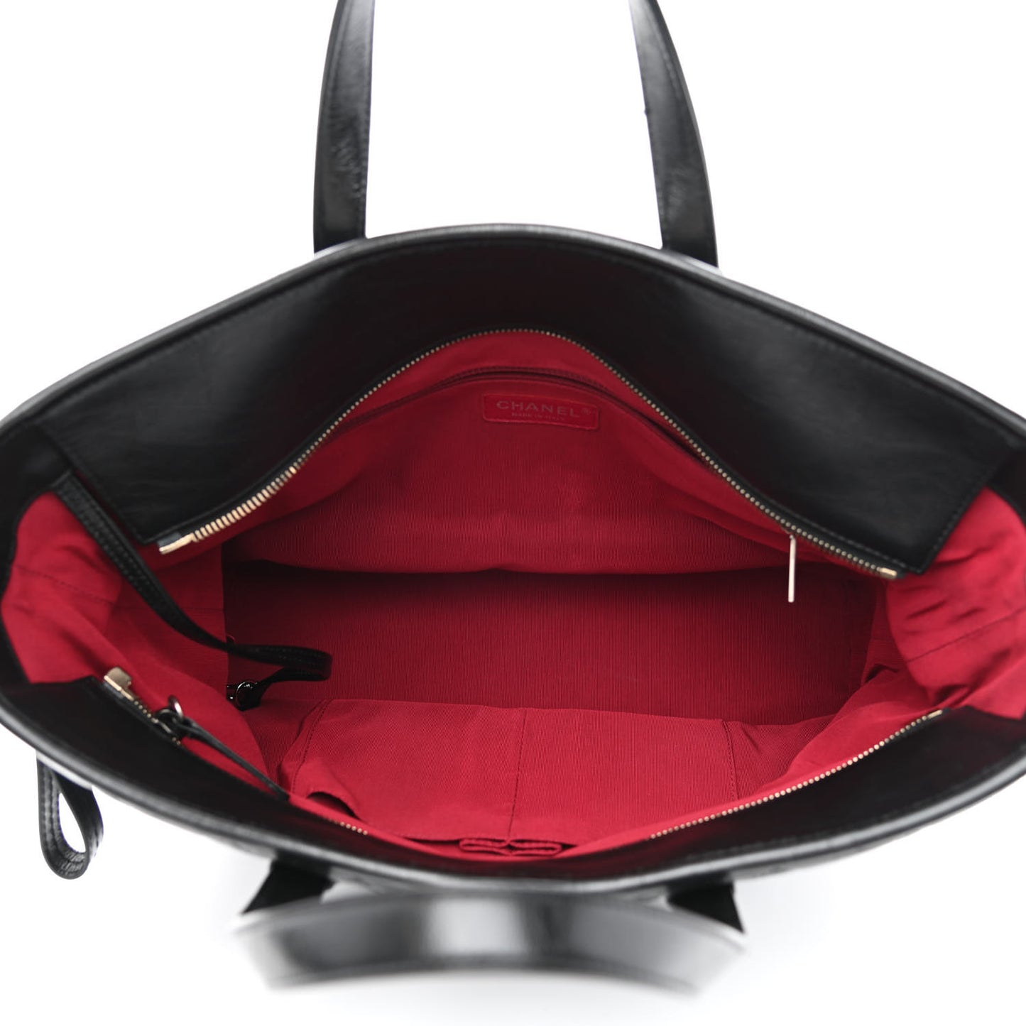 Aged Calfskin Quilted Large Gabrielle Shopping Tote Black
