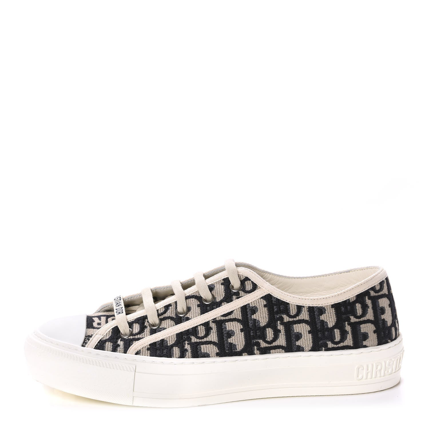 Christian Dior Canvas Oblique Walk'N'Dior Low Top Sneakers 39.5 Deep Blue 1 of 10