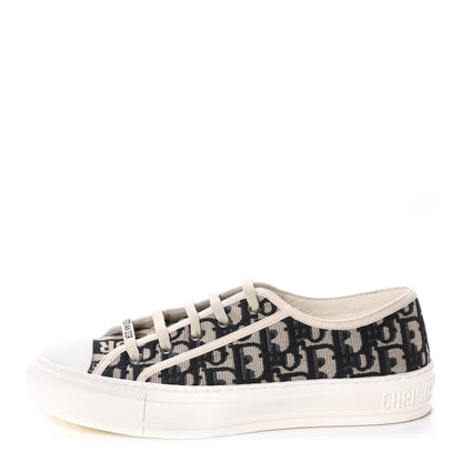 Christian Dior Canvas Oblique Walk'N'Dior Low Top Sneakers 39.5 Deep Blue 1 of 10