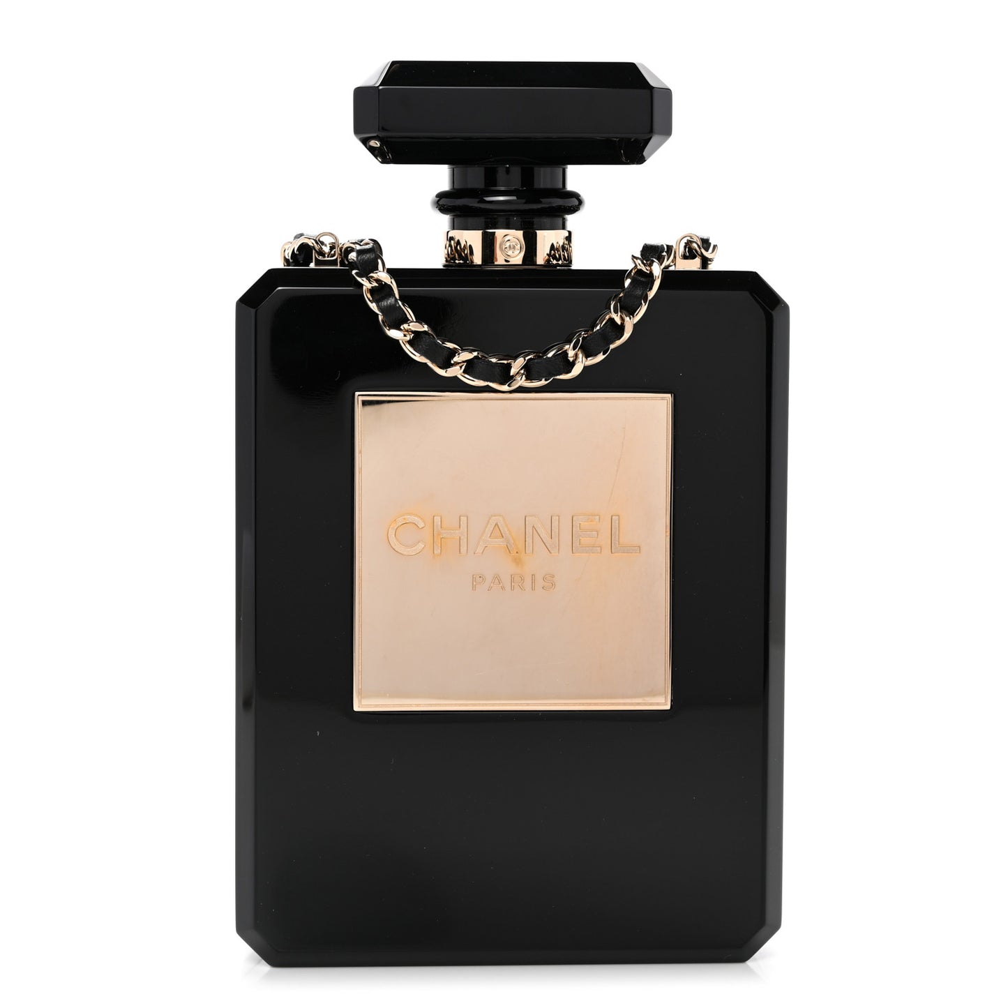 Plexiglass Perfume Bottle Clutch Black