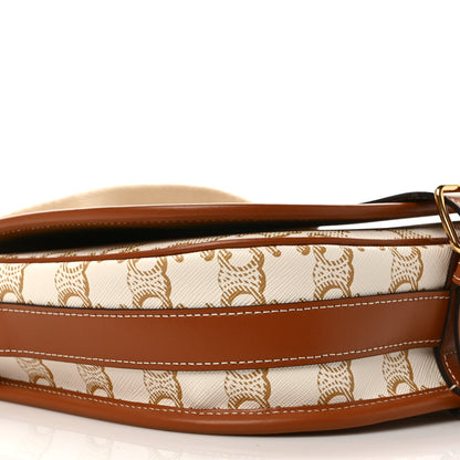 Celine Triomphe Canvas Large Strap Folco Bag White 7 of 8