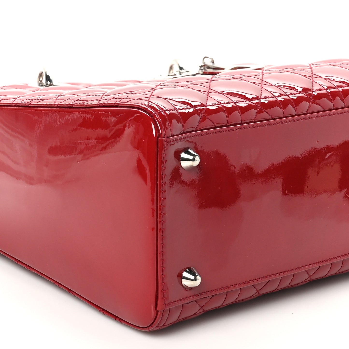 Patent Cannage Large Lady Dior Red