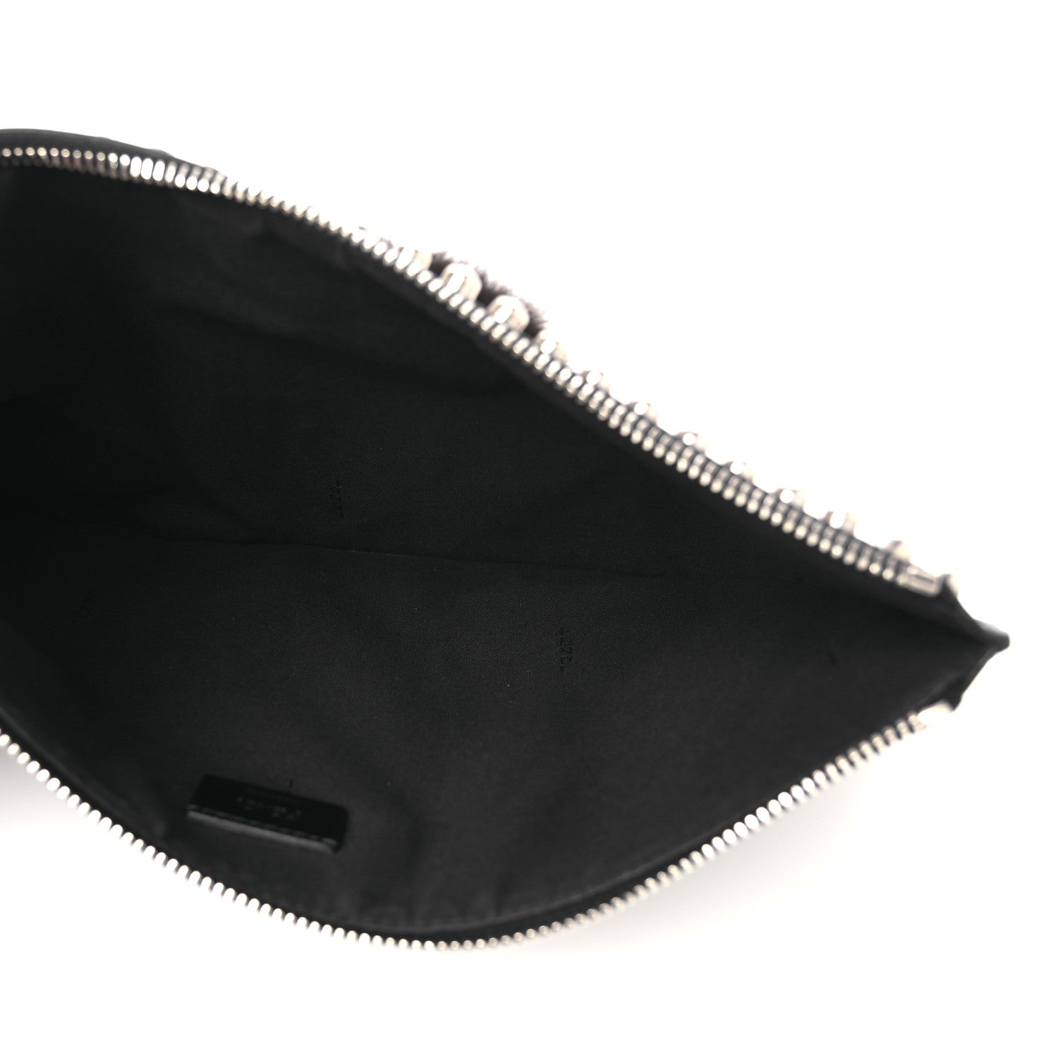 Fendi Vitello Elite Flamingo Mink Karlito Studded Pouch Black White Plaster 5 of 7