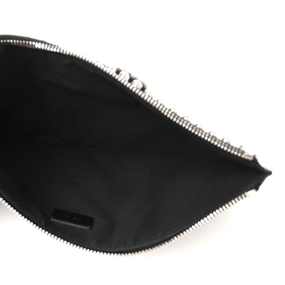 Fendi Vitello Elite Flamingo Mink Karlito Studded Pouch Black White Plaster 5 of 7