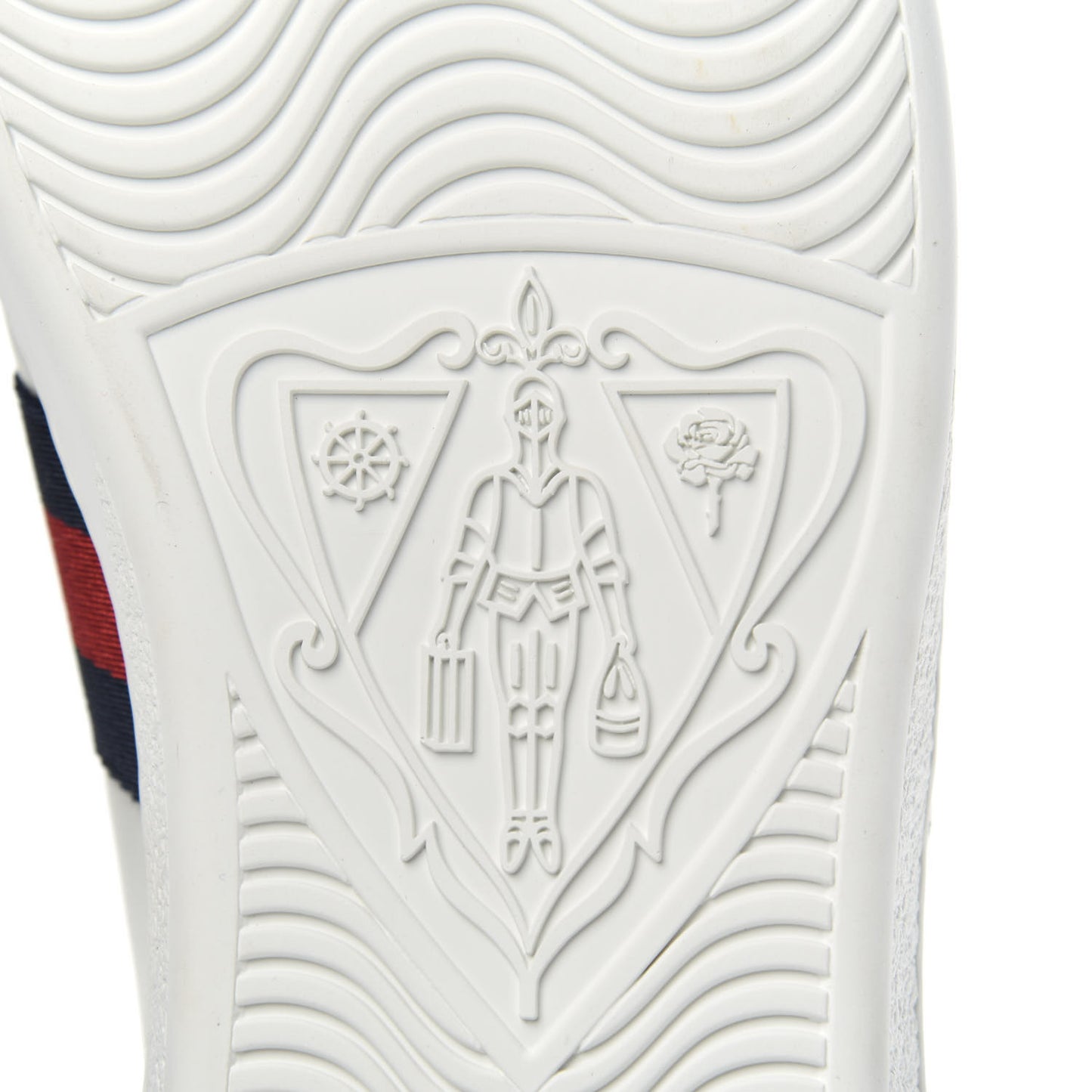 Calfskin Web Bosco Embroidered Ace Sneakers 39.5 White