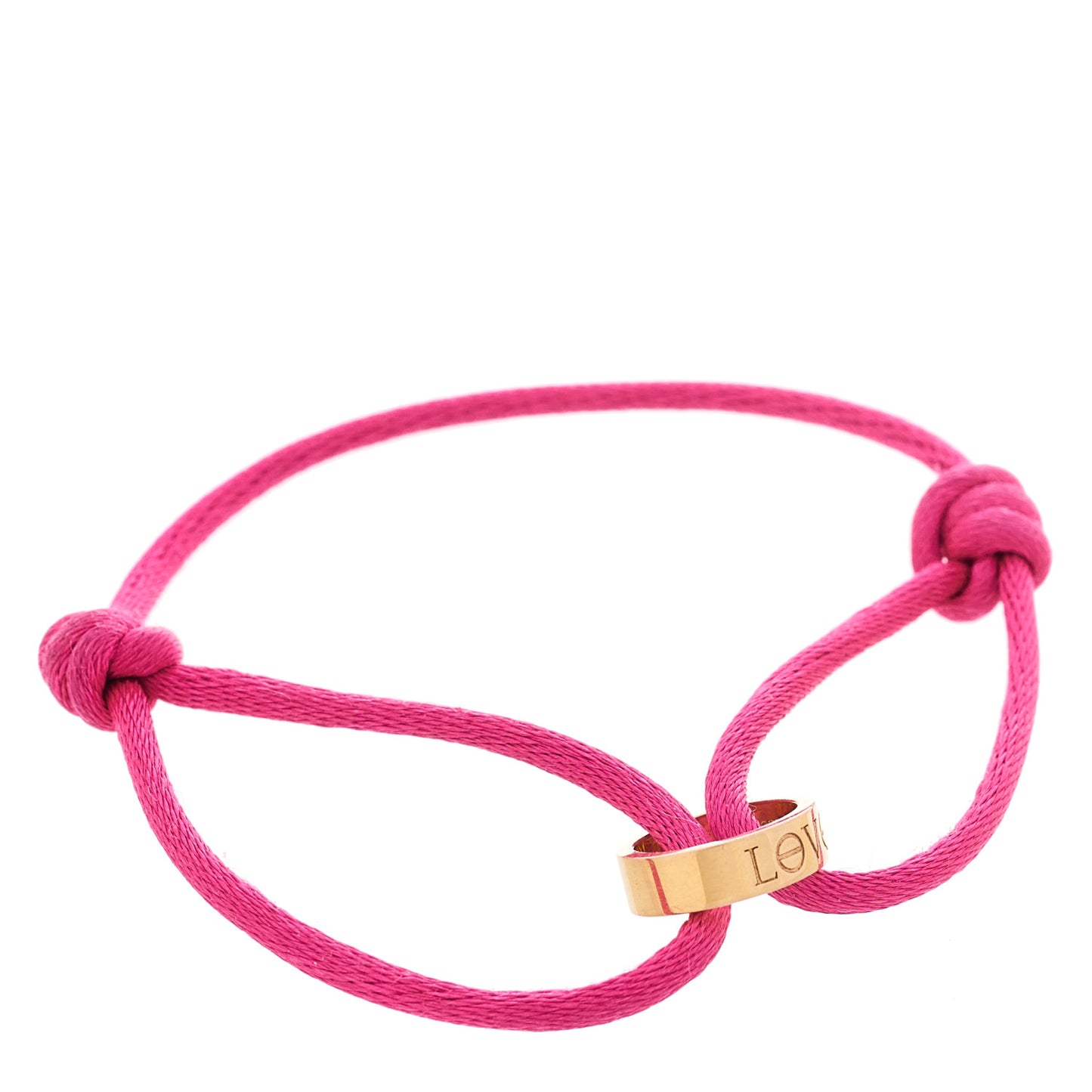 18K Pink Gold Charity LOVE Adjustable Cord Bracelet Pink