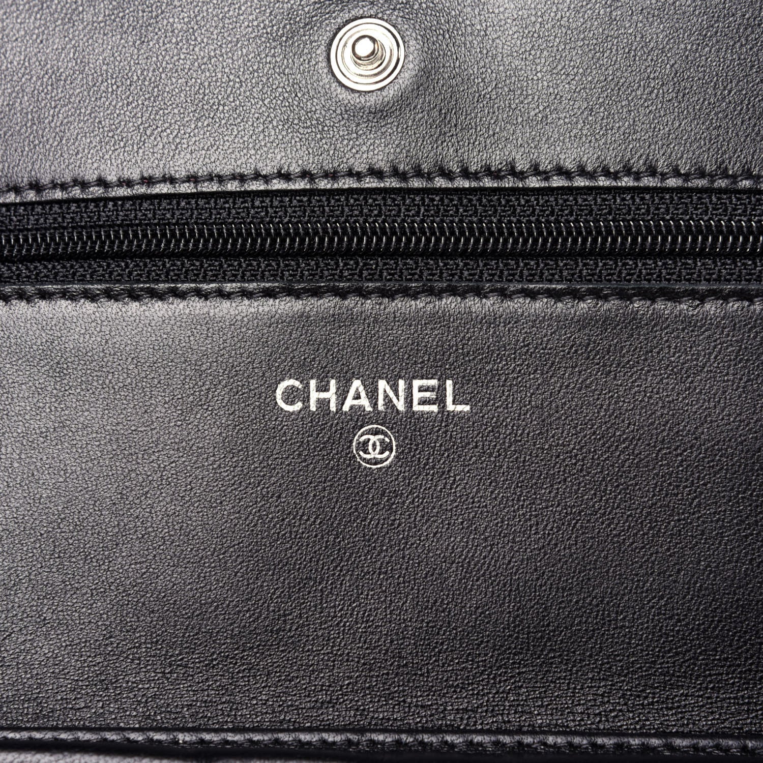 Chanel Lambskin Quilted Wallet On Chain WOC Black 8 of 11
