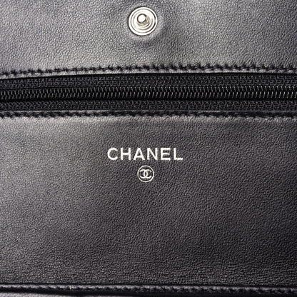 Chanel Lambskin Quilted Wallet On Chain WOC Black 8 of 11