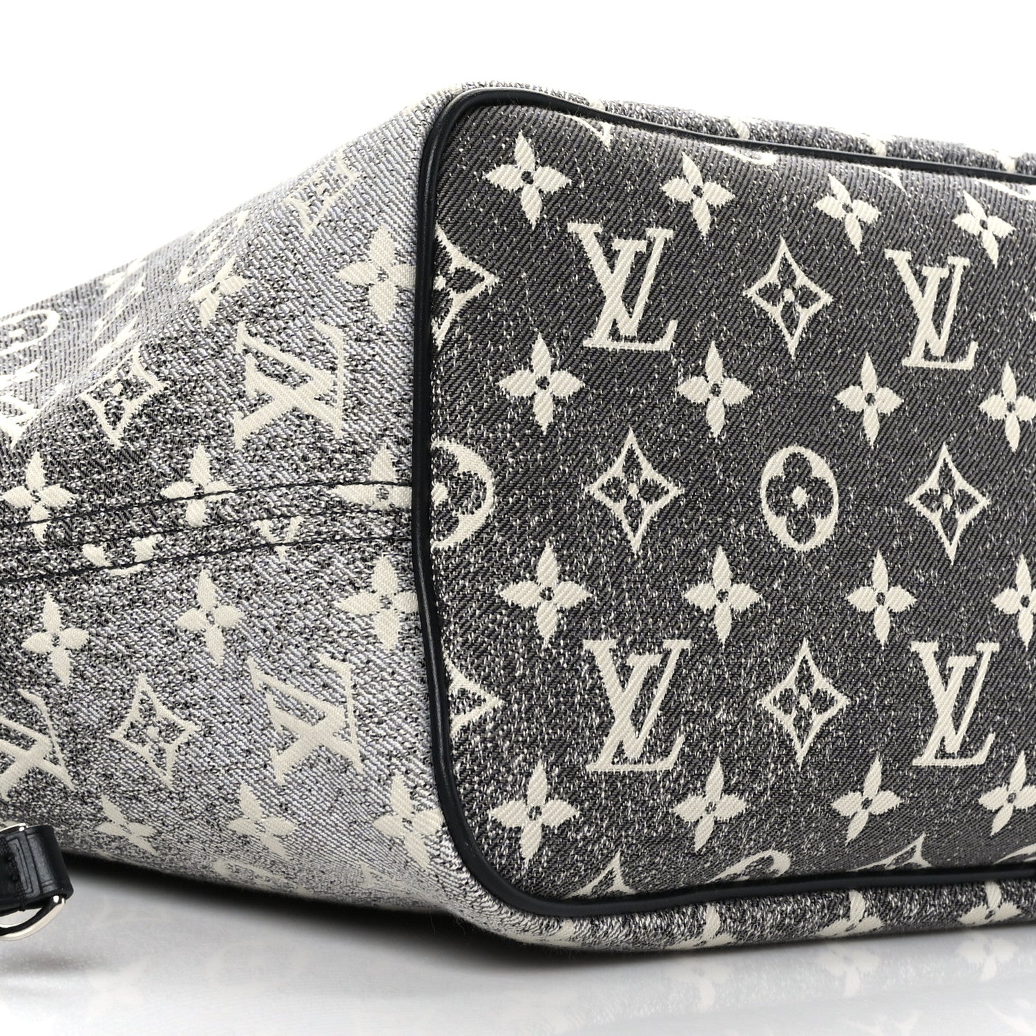 Louis Vuitton Denim Monogram Jacquard Neverfull MM Grey 8 of 9