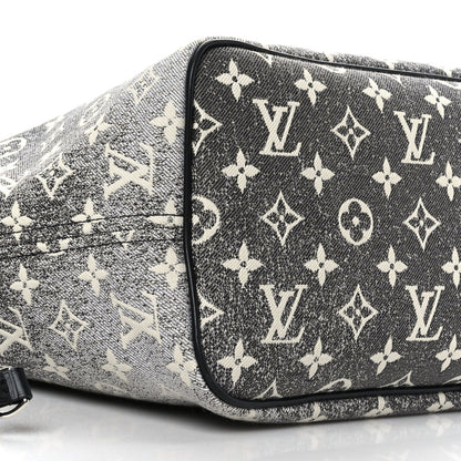 Louis Vuitton Denim Monogram Jacquard Neverfull MM Grey 8 of 9