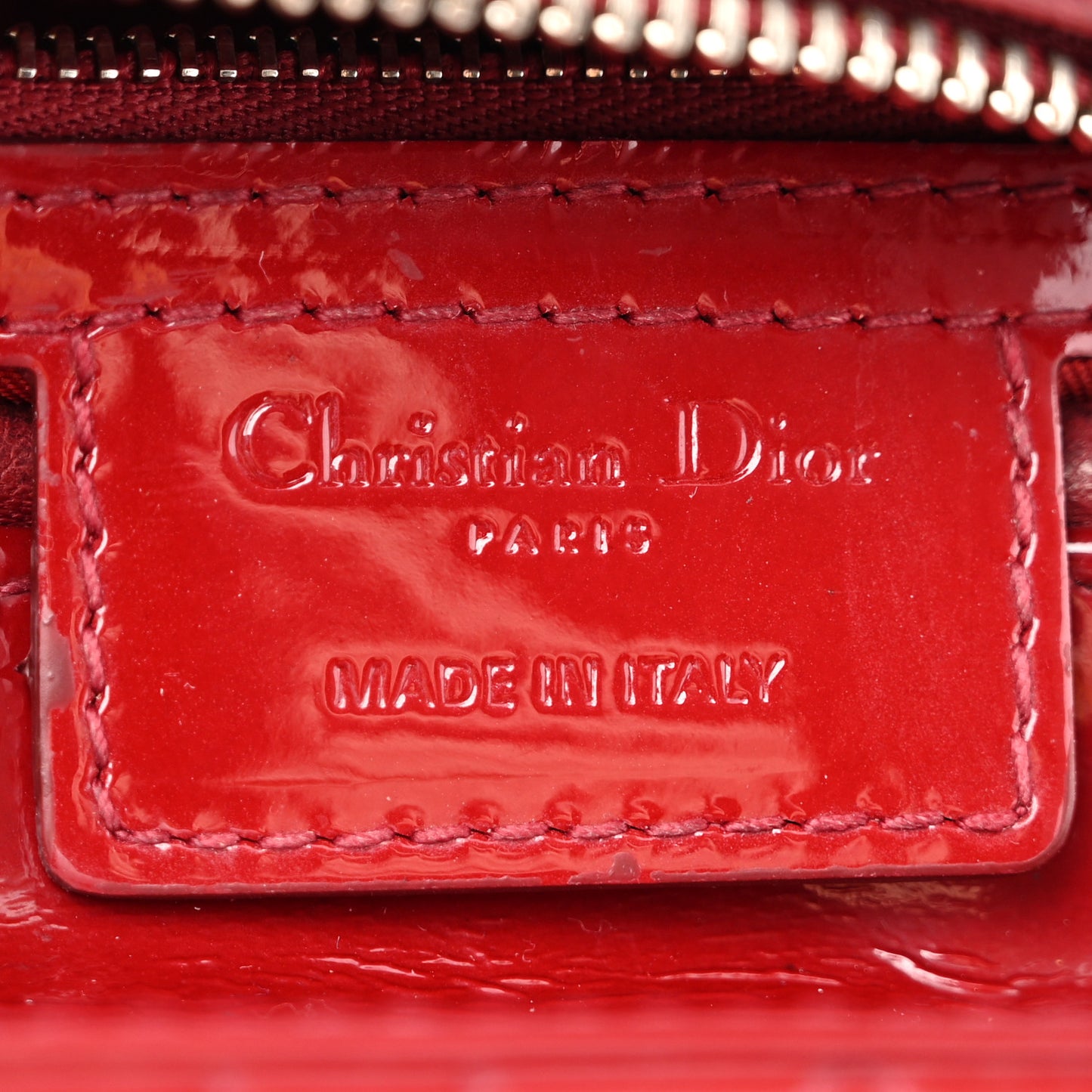 Patent Cannage Medium Lady Dior Red