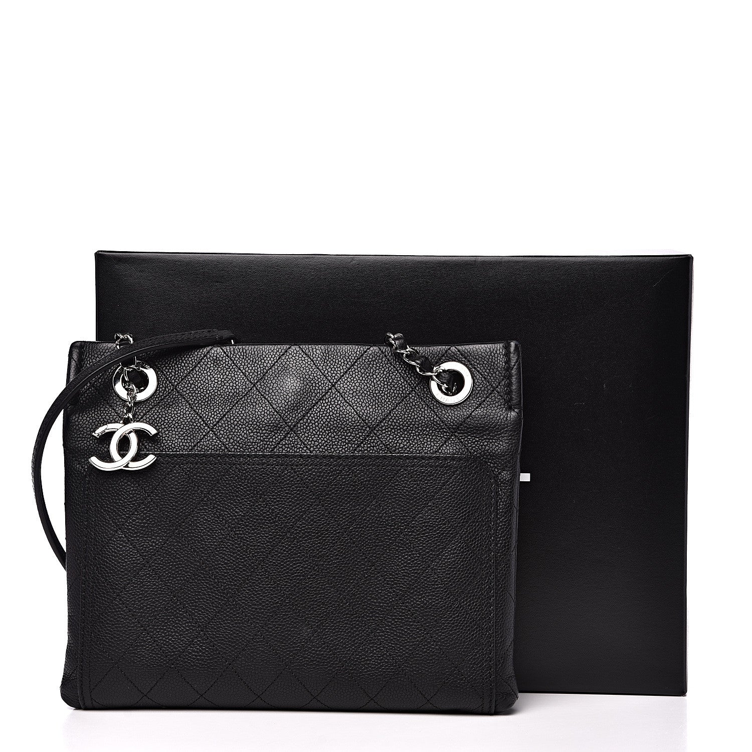 Chanel Caviar Stitched Small CC Pocket Shoulder Black 10 of 10