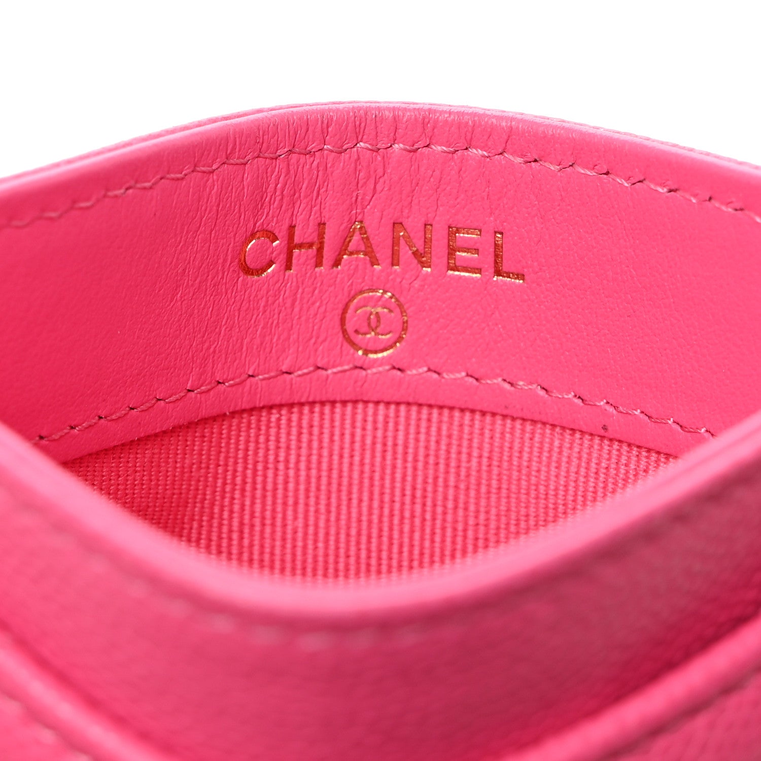 Chanel Caviar Quilted Card Holder Dark Pink 7 of 9