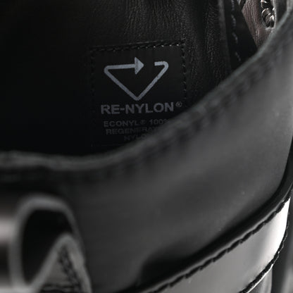 Prada Spazzolato Rois Re-Nylon Metal Triangle Logo Mens Monolith Pouch Pocket 60mm Combat Boots 7 Black 9 of 14