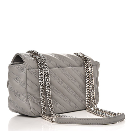 Balenciaga Calfskin Logo Matelasse S BB Round Shoulder Bag Gris Haussmannien 3 of 7