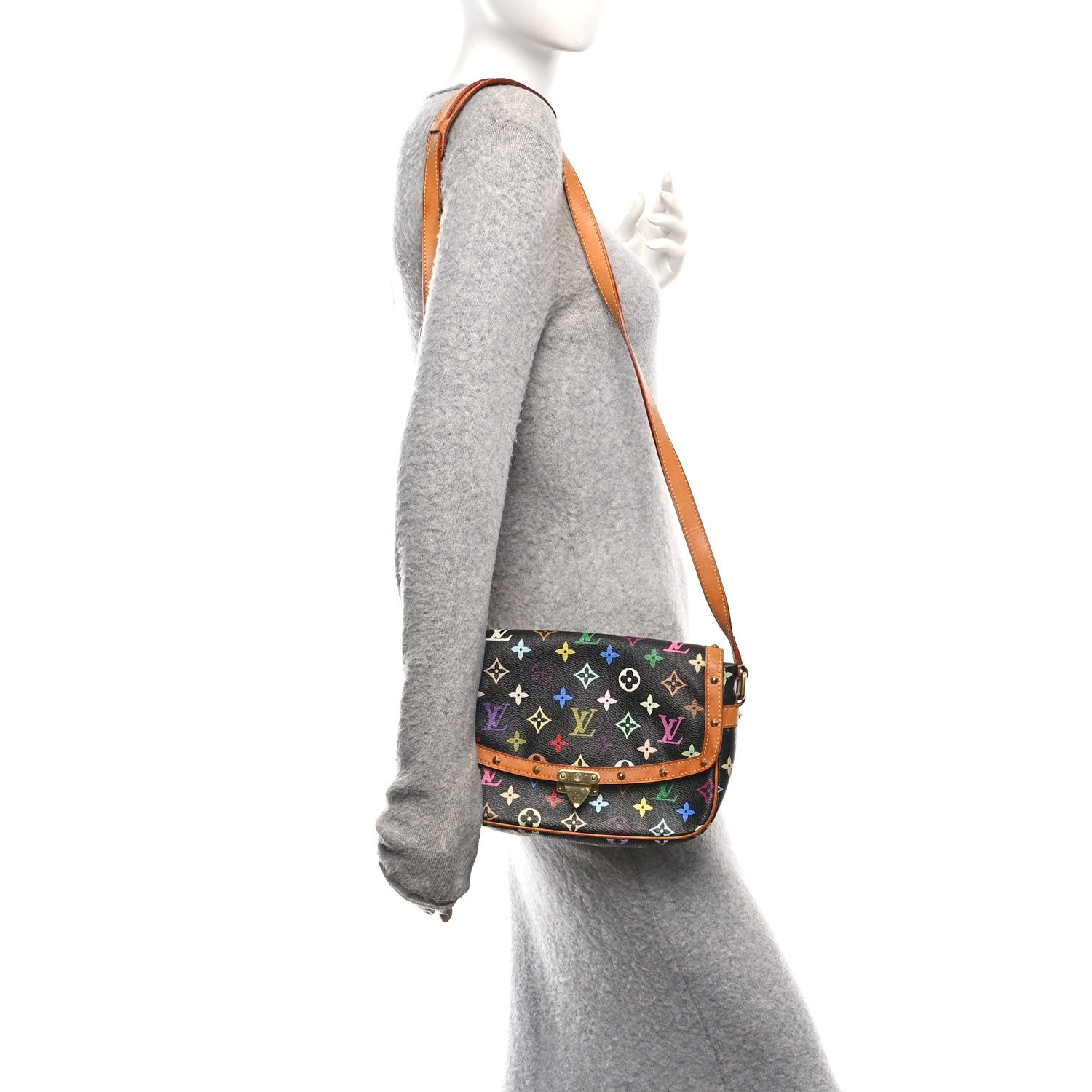 Louis Vuitton Monogram Multicolor Sologne Black 2 of 10