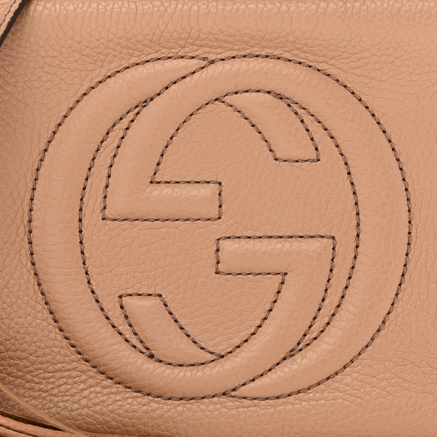 Pebbled Calfskin Small Soho Disco Bag Rose Beige
