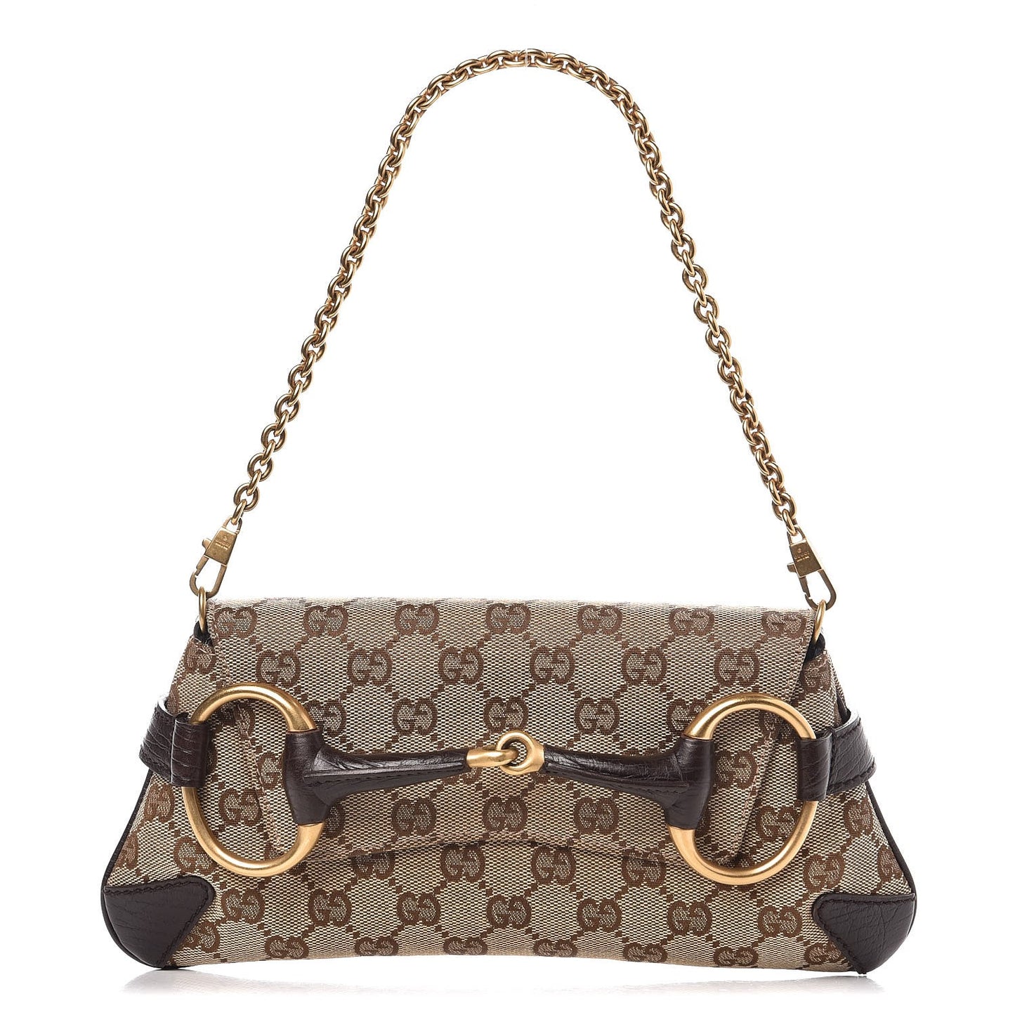 Monogram Horsebit Clutch Dark Brown