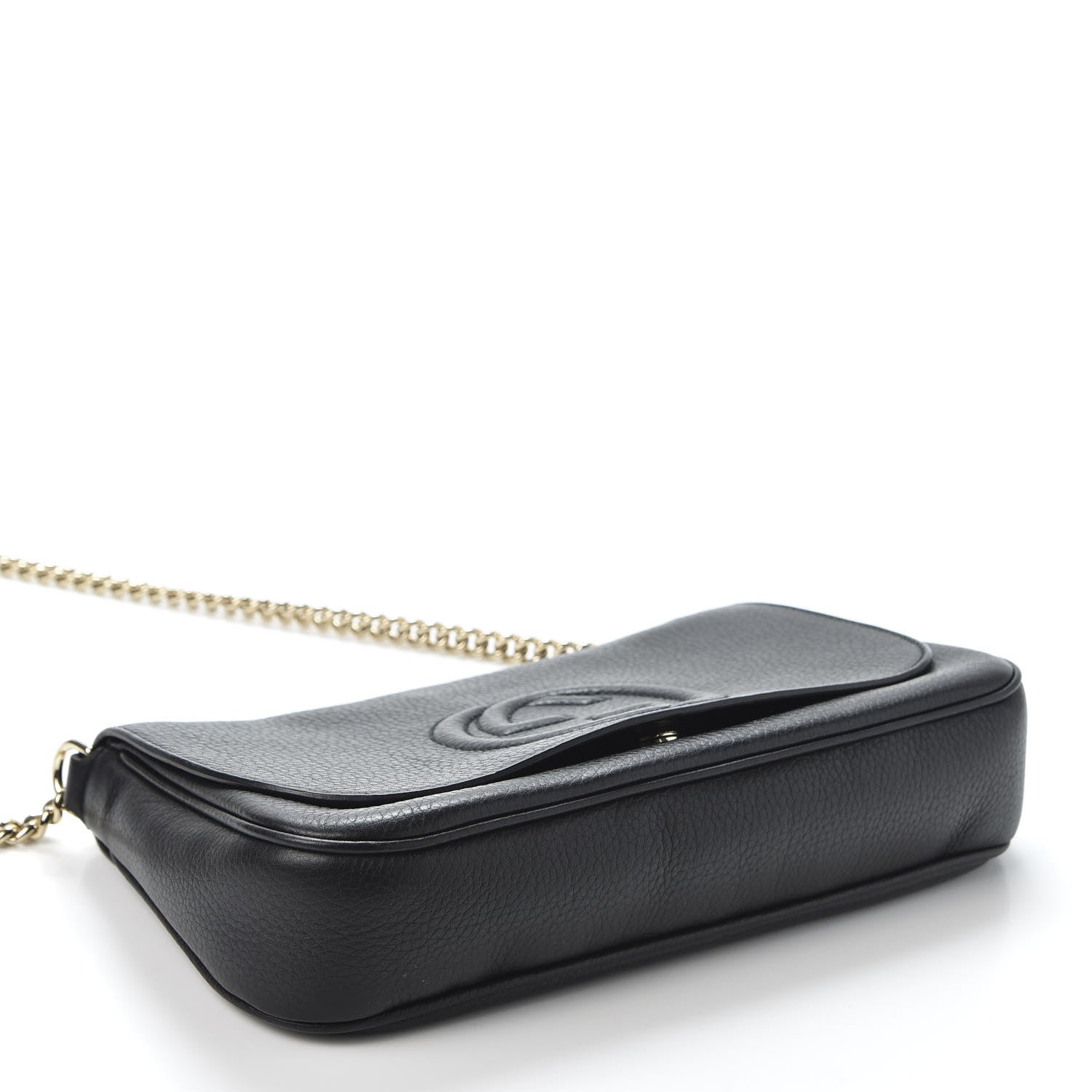 Gucci Pebbled Calfskin Medium Soho Flap Crossbody Black 2 of 8