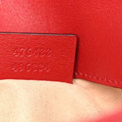 Gucci Calfskin Matelasse Super Mini GG Marmont Shoulder Bag Hibiscus Red 7 of 10