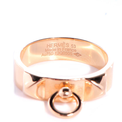 Hermes 18K Rose Gold PM Collier De Chien Ring 53 6.25 3 of 5