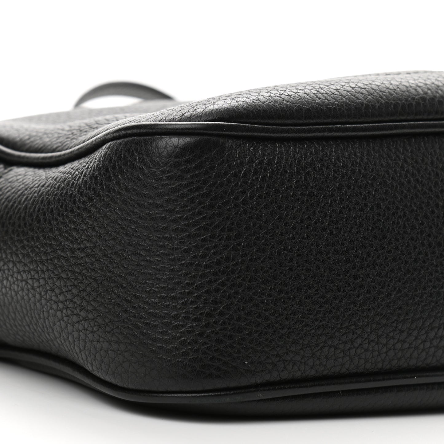 Pebbled Calfskin Small Soho Disco Bag Black