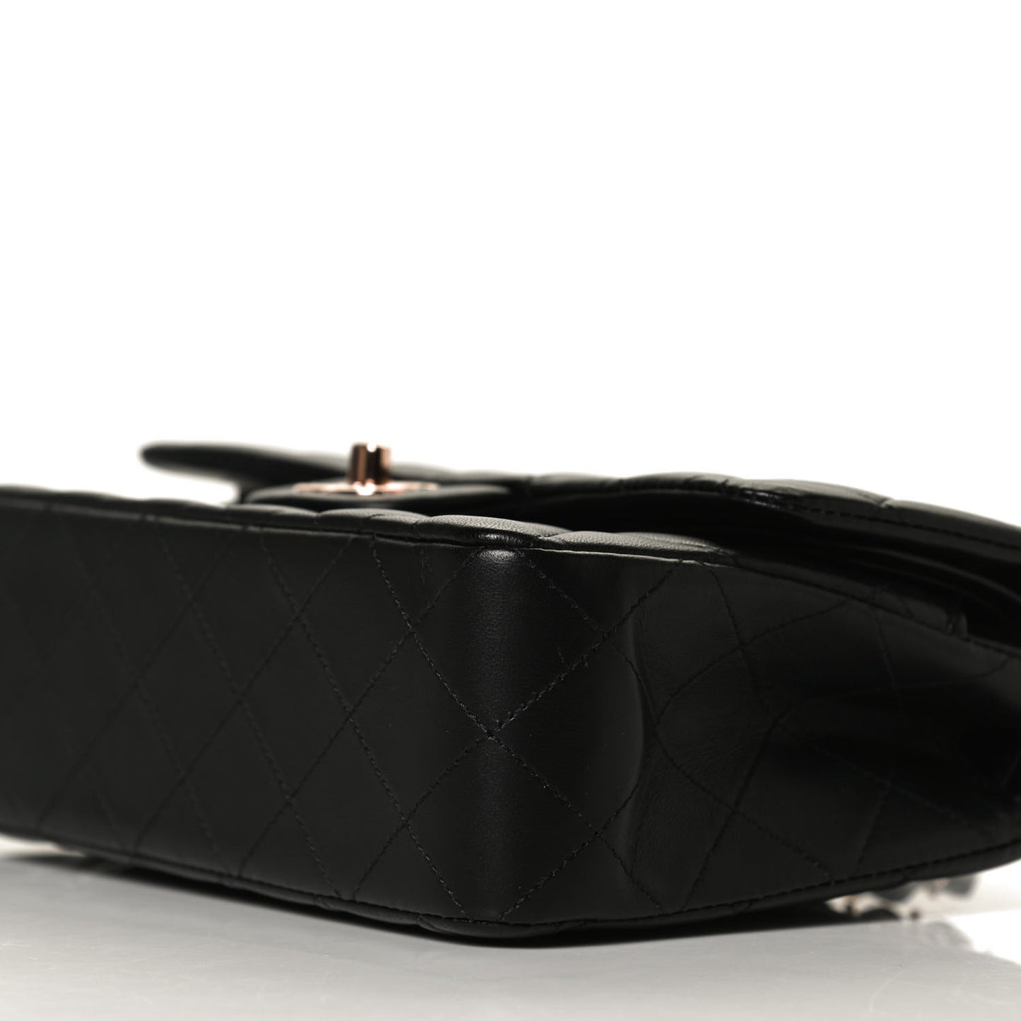 Lambskin Quilted Small Double Flap Black