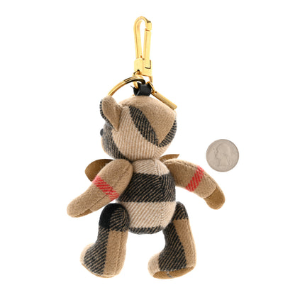 Burberry Cashmere House Check Thomas Bear Bag Charm Camel Gold 2 of 6