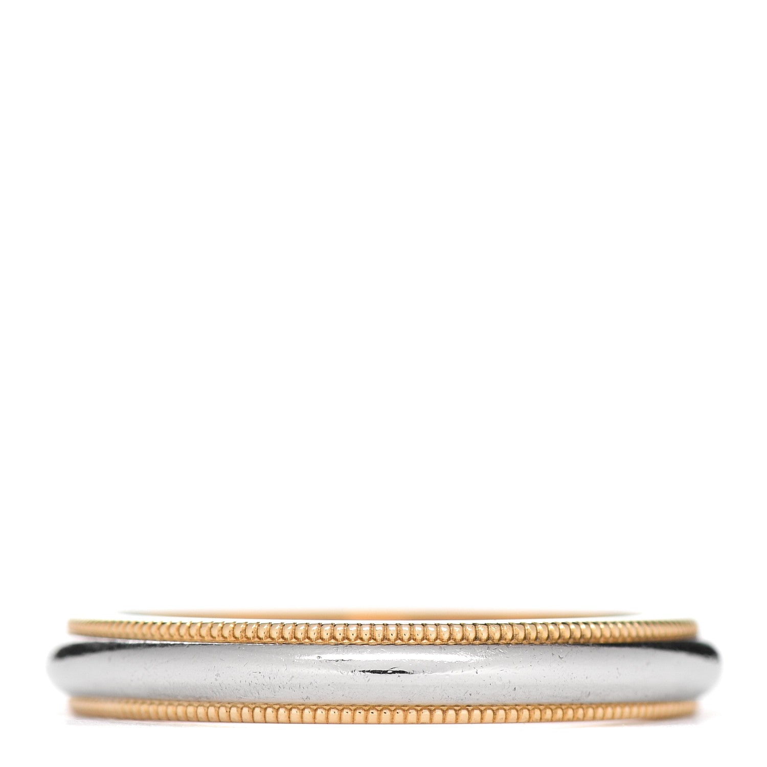 Tiffany Platinum 18K Yellow Gold 3mm Milgrain Wedding Band Ring 57 8 3 of 5