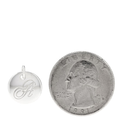 Tiffany Sterling Silver Letter A Disc Charm 2 of 4