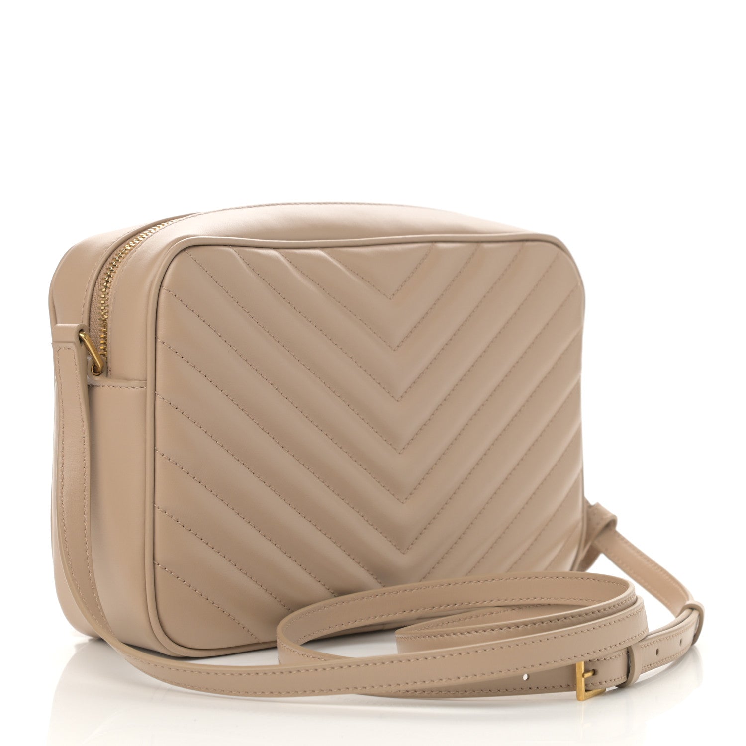 Saint Laurent Calfskin Matelasse Monogram Lou Camera Bag Dark Beige 3 of 8
