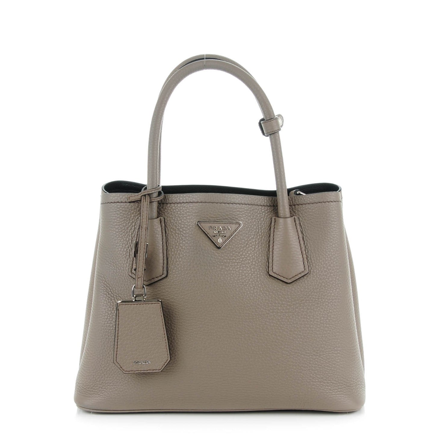 Vitello Daino Small Double Bag Argilla Black