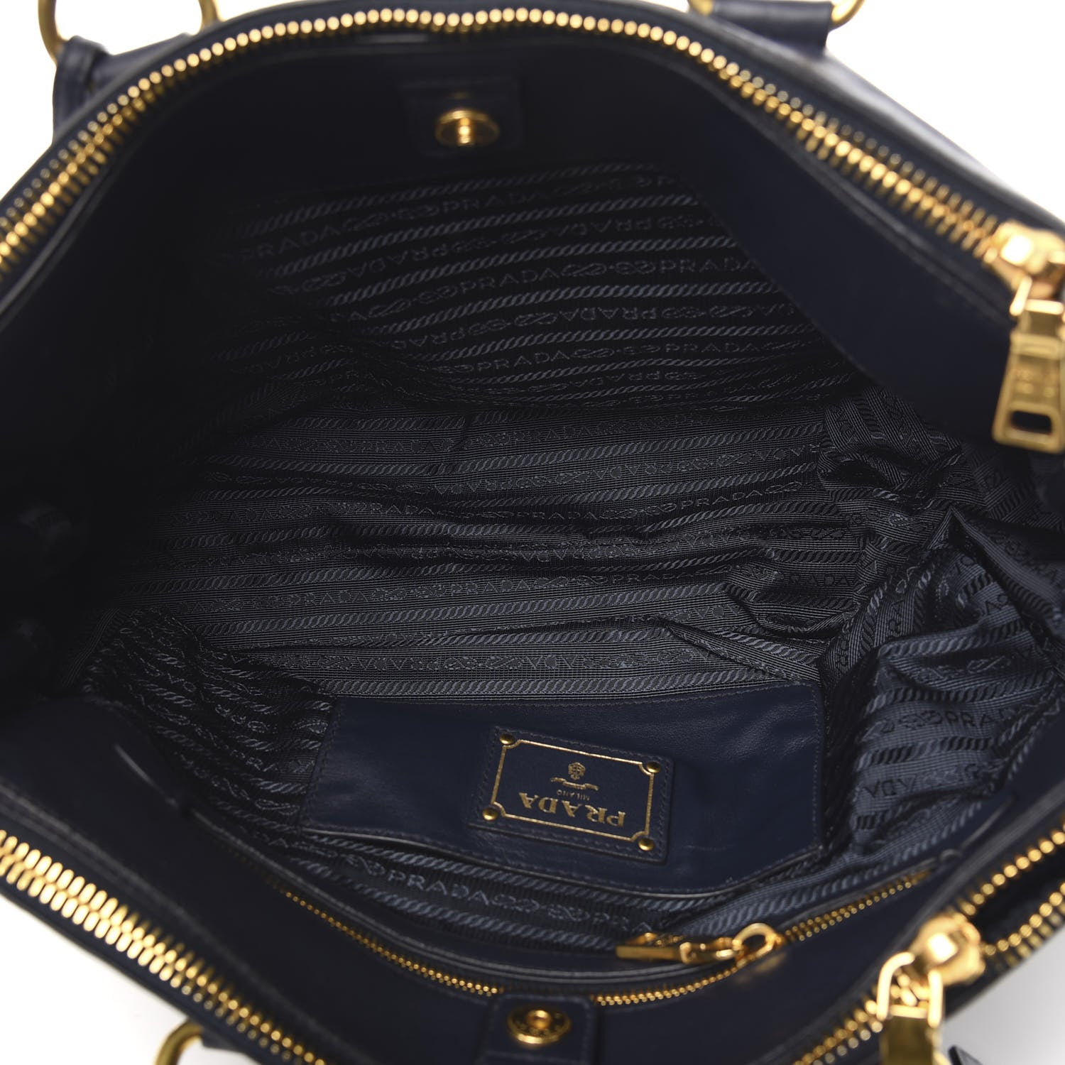 Prada Soft Calfskin Double Zip Shoulder Bag Baltico 6 of 11