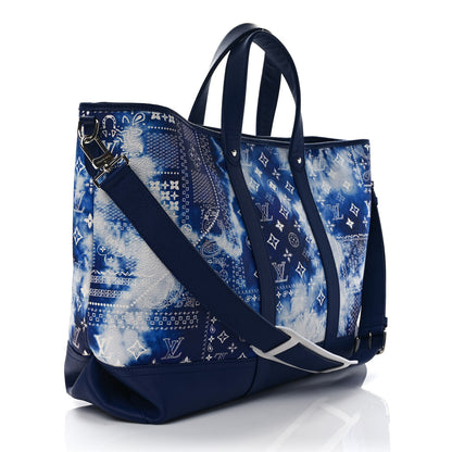 Louis Vuitton Cowhide Monogram Bandana Journey Tote Blue White 2 of 8