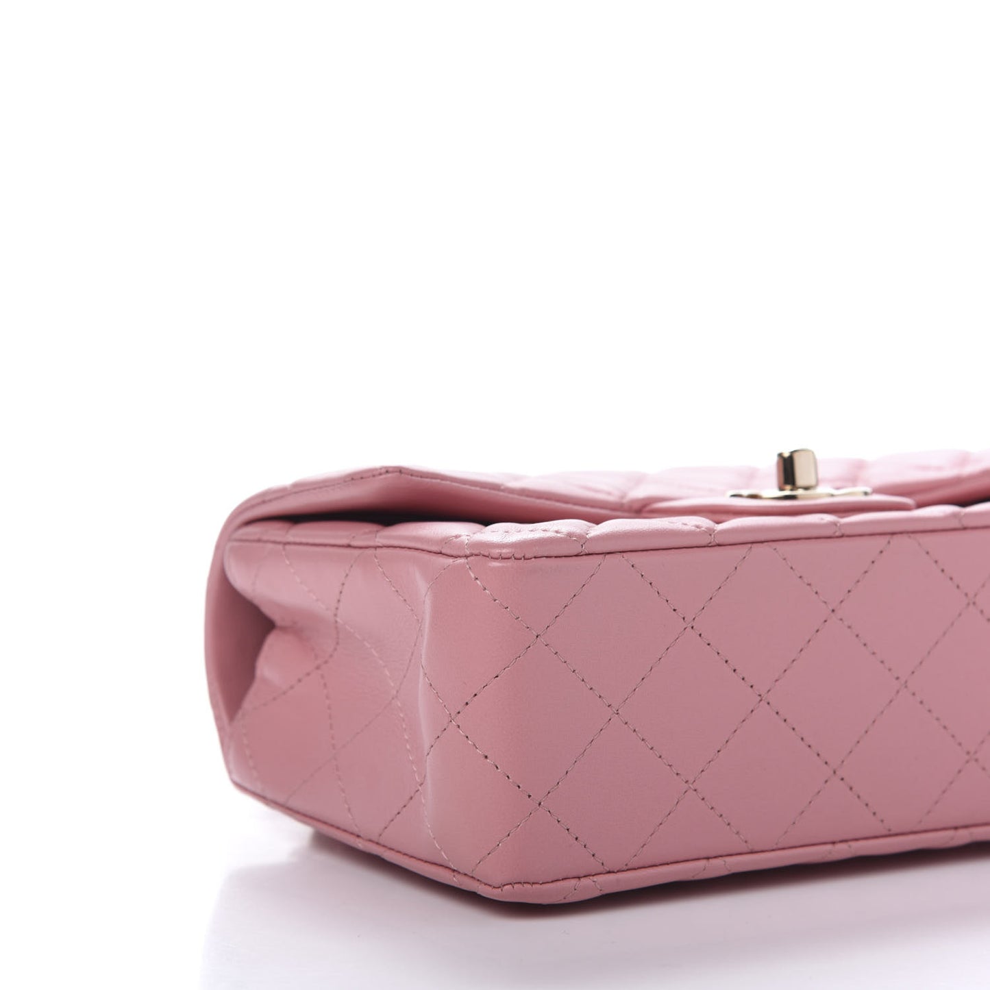 Lambskin Quilted Mini Rectangular Flap Pink