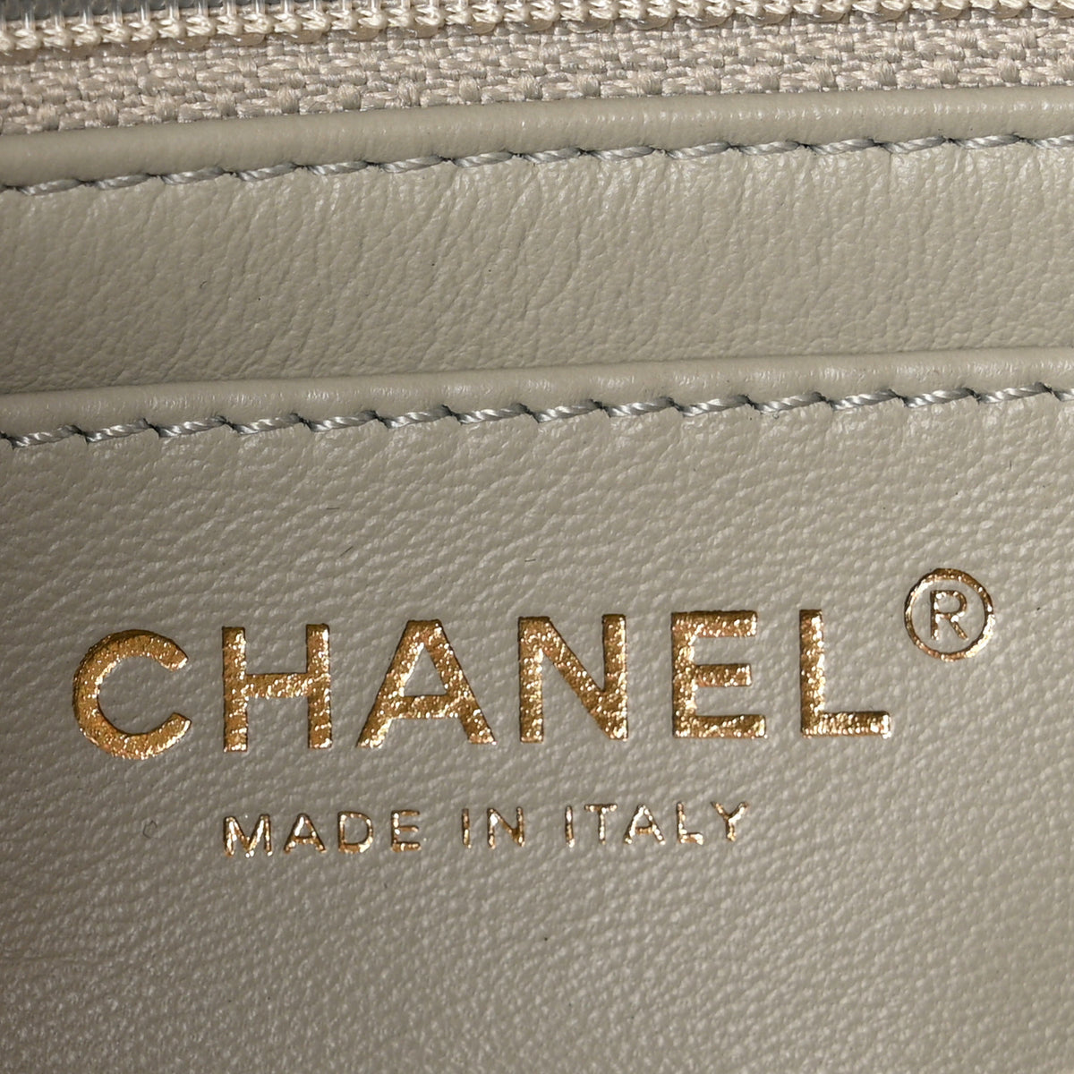 Lambskin Quilted Mini Rectangular Pearl Crush Flap Grey