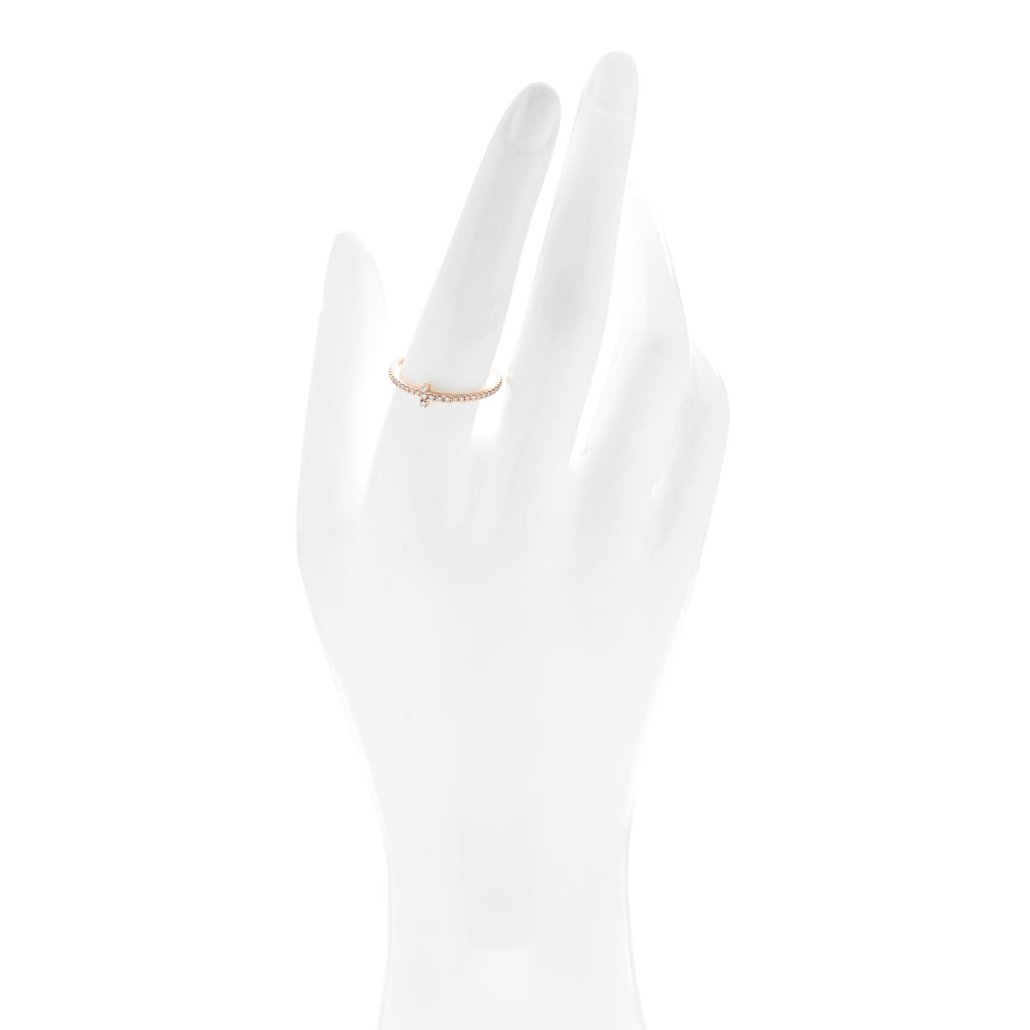 18K Rose Gold Diamond T Wire Pave Ring 59 8.75