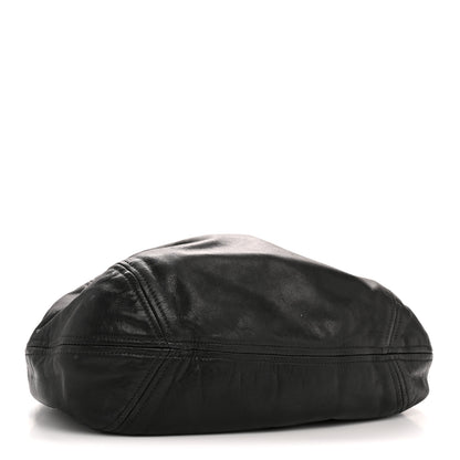 Prada Soft Calf Pleated Hobo Black 4 of 15
